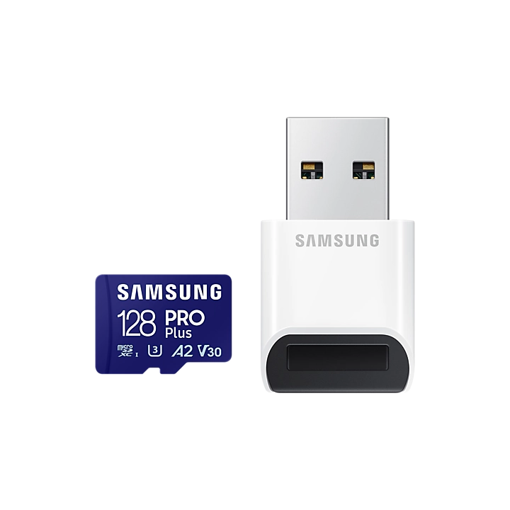 Карта памет Samsung PRO Plus, microSDXC, UHS-I, 128GB, Адаптер, USB четец, (35937284)
