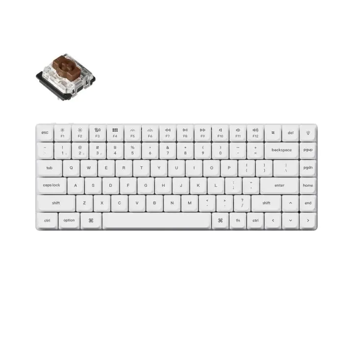 Геймърска механична клавиатура Keychron K3 Pro White QMK/VIA - HS, Brown Switch, (35937177)