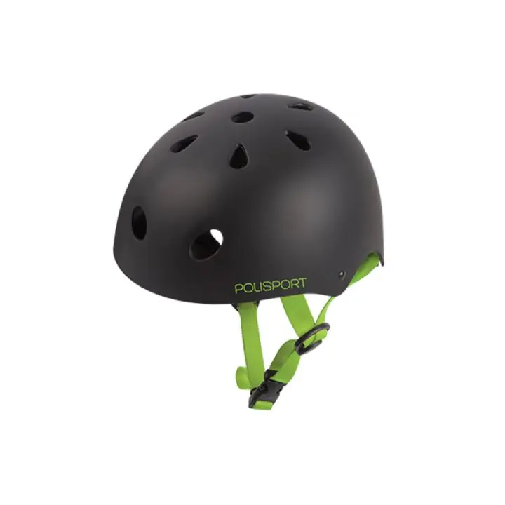 Аксесоар за велосипед Polisport, каска JUNIOR URBAN RADICAL TRIANGLES (53/55) BLACK MATTE/GREEN Каски, 25600