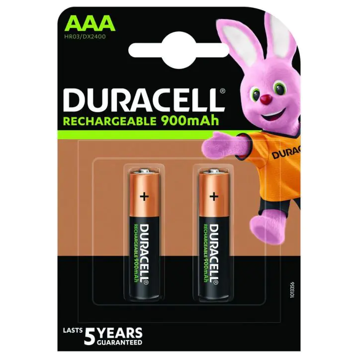 Акумулаторна батерия DURACELL R03 AAA, 900mAh NiMH, 1.2V, 2 бр. в опаковка, (35939915)