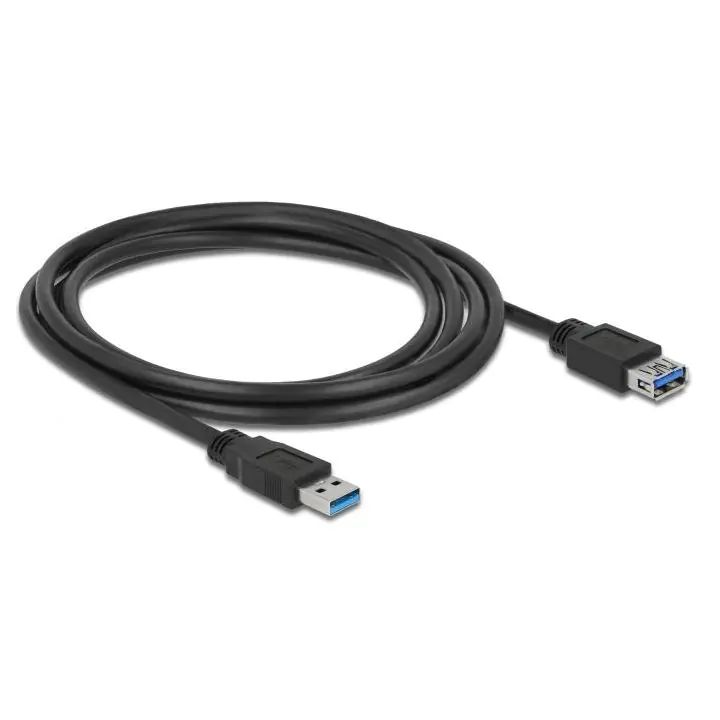 Delock Кабел удължителен екраниран USB 3.0 Type-A мъжко > USB 3.0 Type-A женско 2.0 m black, (35938985)