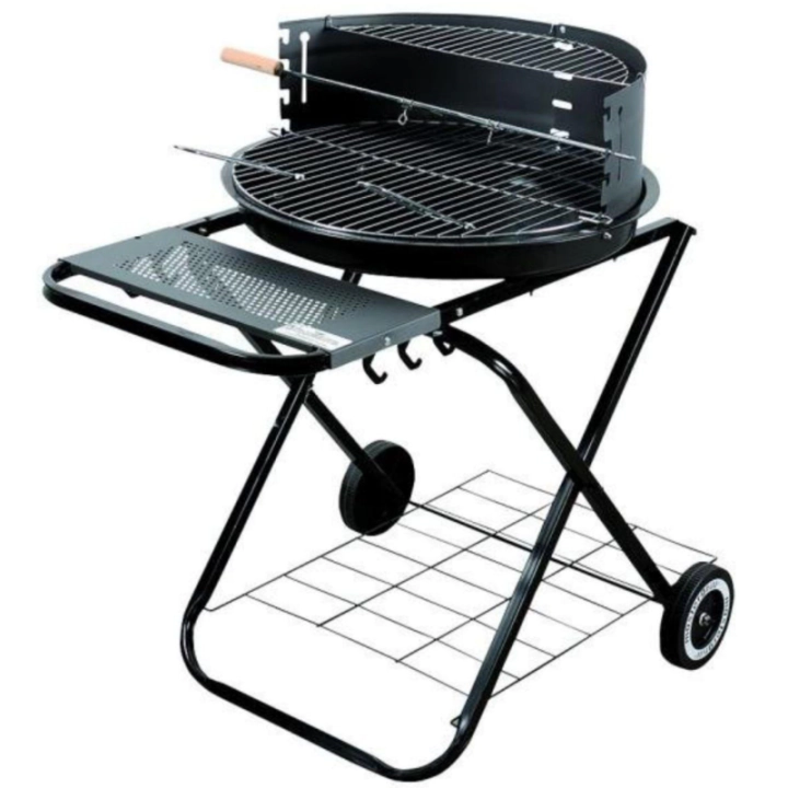 Барбекю на дървени въглища Master Grill & Party MG925, 54.5 см, Емайлиран корпус, Регулируема решетка, Сгъваемо, Колела, Черен, (35948655)