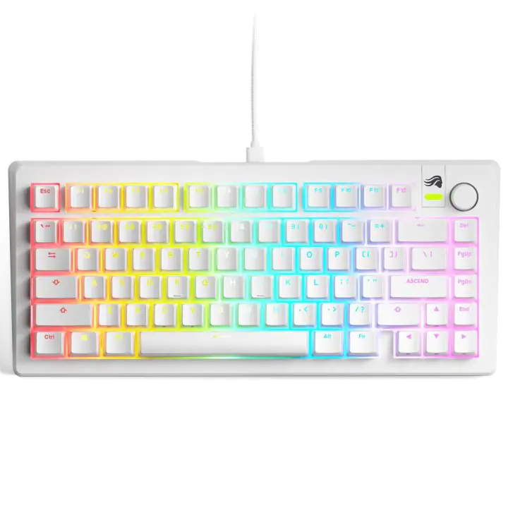 Геймърска механична клавиатура Glorious GMMK 3 75% White - Fox Linear Switches, (35938597)