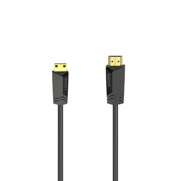 Кабел HAMA, HDMI мъжко - mini HDMI мъжко, 1.5 м, Позл.конектори, Черен, (35934370)