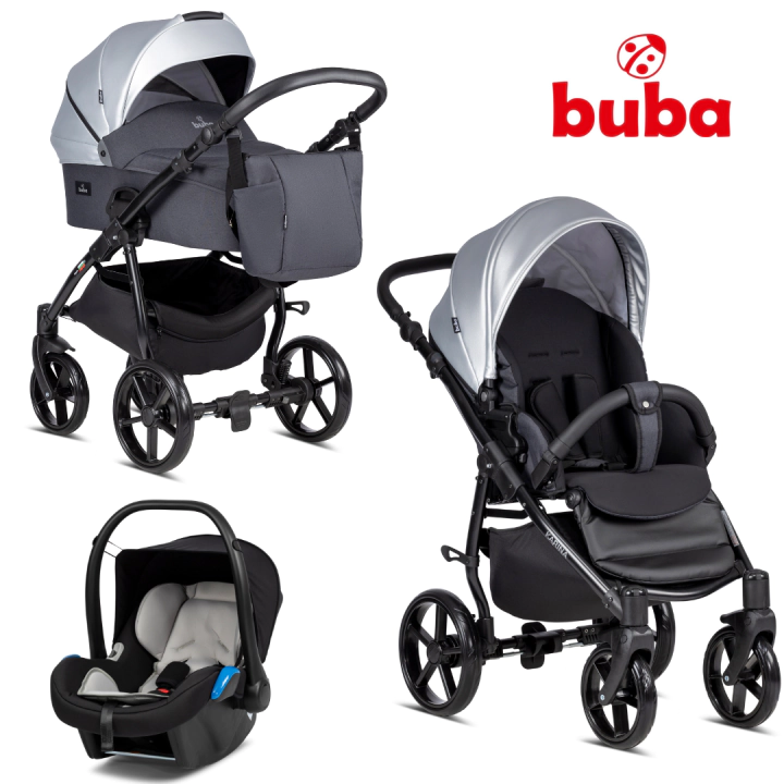 Бебешка количка Buba Karina 3в1, 248 Caviar, (14937)