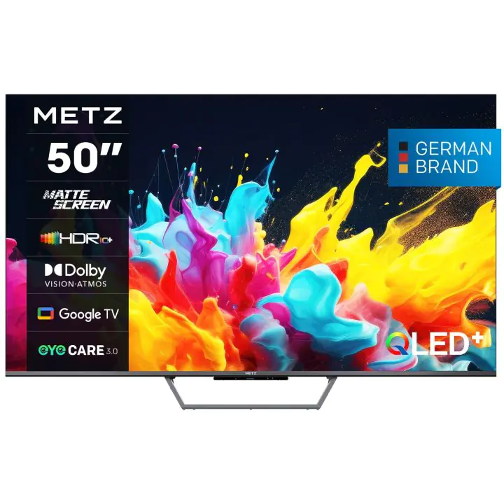 Телевизор METZ 50MQE7600Z, 50'(126 см), QLED+,Anti-Glare Google TV, 4K/UHD, 60Hz, (35938819)
