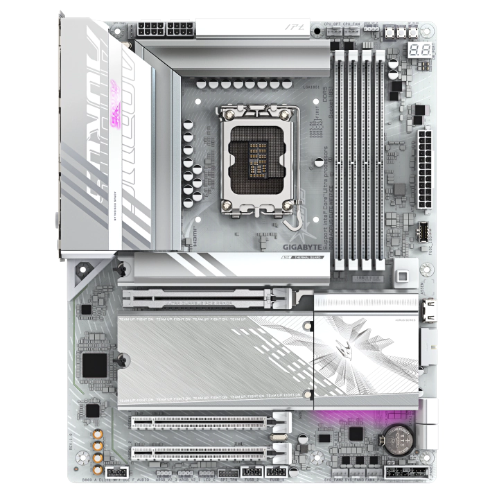 Дънна платка GIGABYTE B860 AORUS ELITE WIF 7 ICE, LGA 1851, (35939039)