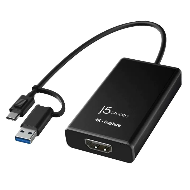 Кепчер адаптер j5create JVA11, HDMI - USB-C, 4K, Черен, (35936683)