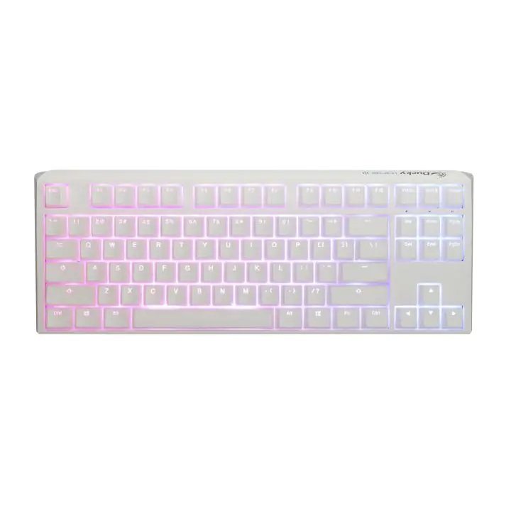 Геймърскa механична клавиатура Ducky One 3 Pure White TKL Hotswap Cherry MX Blue, RGB, PBT Keycaps, (35935898)