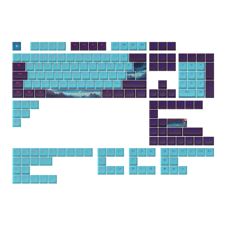 Капачки за механична клавиатура Dark Project - Night Sky за ANSI & ISO Layout, (35937226)