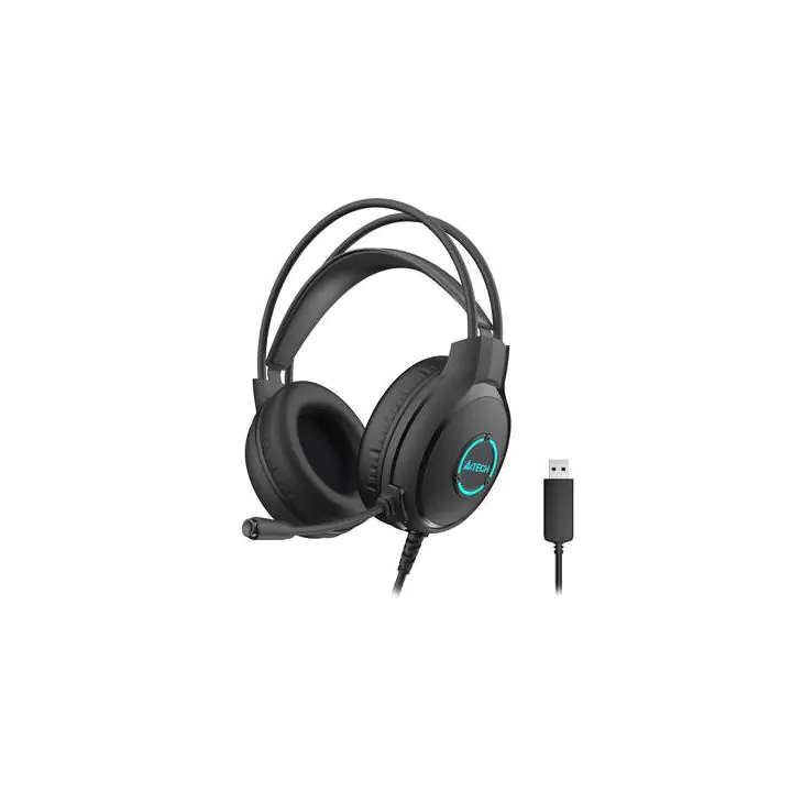 Слушалки с микрофон A4TECH Fstyler FH300U, LED Backlit, Черни, (35938523)