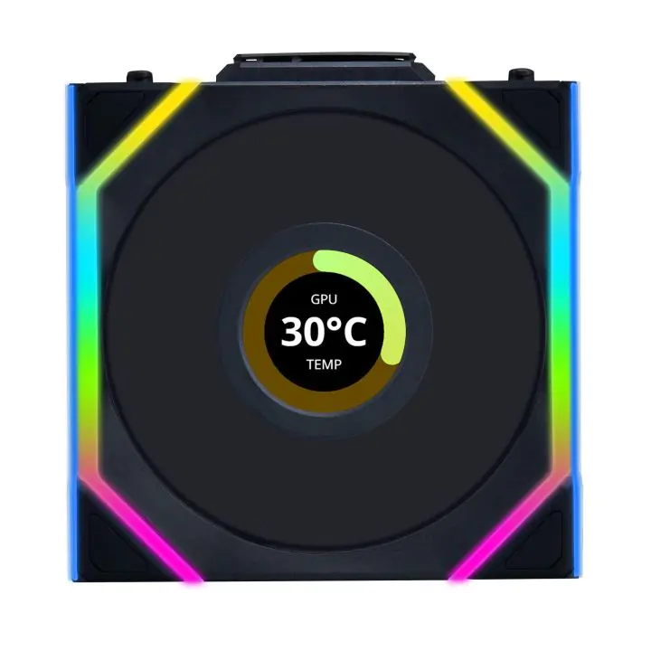 Вентилатор Lian Li UNI FAN SL Wireless LCD Reverse Blade ARGB PWM - 120 mm Черен, (35939406)