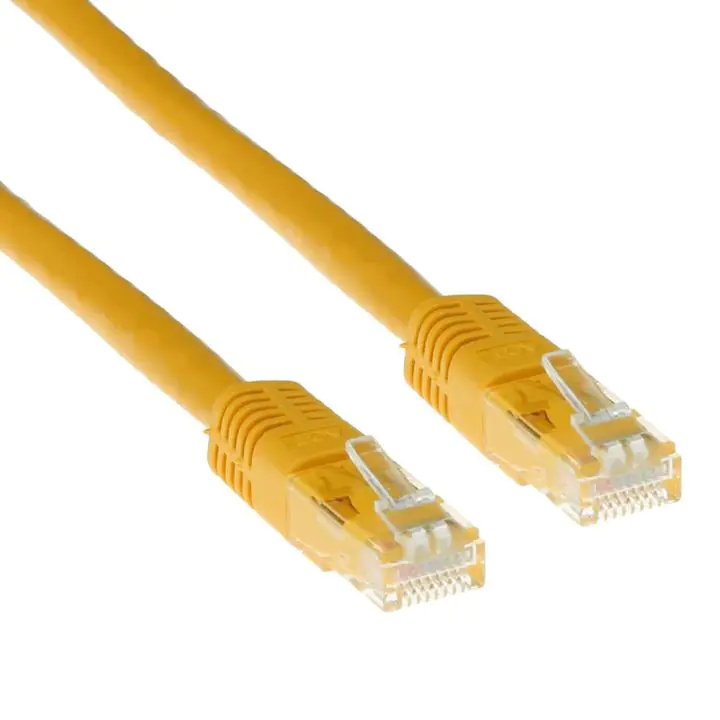 Мрежов пач кабел ACT U/UTP, CAT 6, RJ-45 - RJ-45, 1.5 m, Медни проводници, Жълт, Булк опаковка, (35935212)
