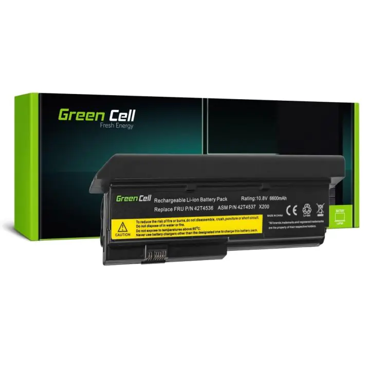 Батерия за лаптоп GREEN CELL, IBM Lenovo ThinkPad X200 X201 X201i 42T4534, 10.8V, 6600mAh, (35933527)