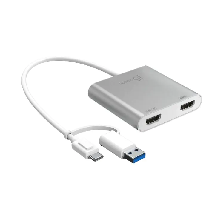 Адаптер j5create JCA365, За 2 монитора, USB-C - 2 x HDMI, (35936648)