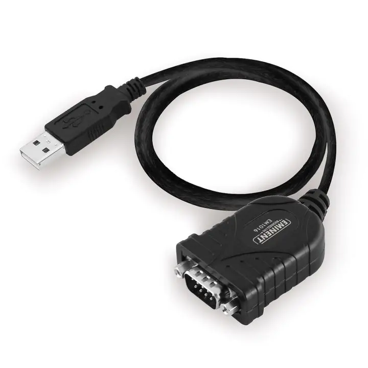 Конвертор Ewent USB - RS232 9 пин мъжко, Черен, (35934867)