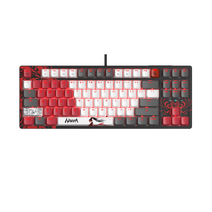 А4tech Геймърска механична клавиатура Bloody Naraka S87 TKL Backlit Red Switch , USB, (35940116)