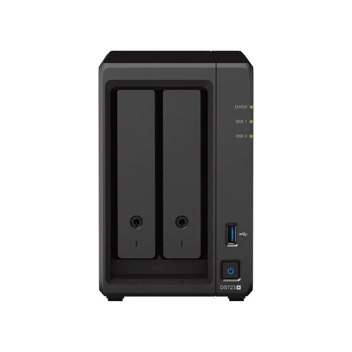 Сторидж NAS Synology DS723+, За 2 диска, До 108TB, 2 GB DDR4, Гигабит, USB3.2, (35938769)