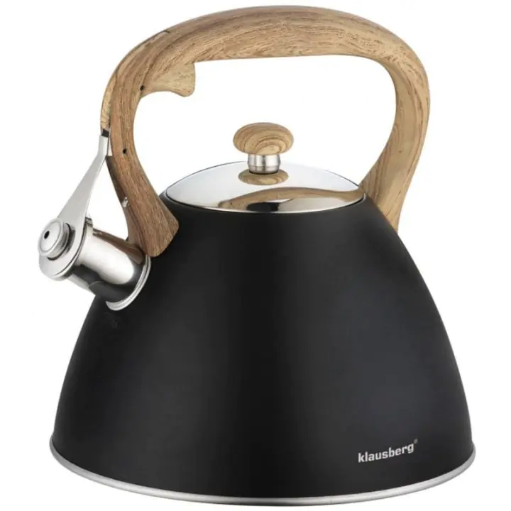Чайник Klausberg KB 7262, 22см, 3 л, Свирещ, Индукция, Черна стомана, (9999KB7262)