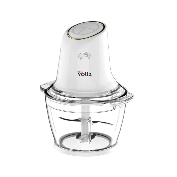 Чопър Oliver Voltz Daisy OV51111W, 600W, 1 л, Стъклена купа, Двоен нож, Пулс, Бял, (35922748)