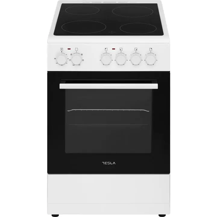 Готварска печка със стъклокерамичен плот TESLA CV5400SW, 43L, 50 см, Бял, (9470)