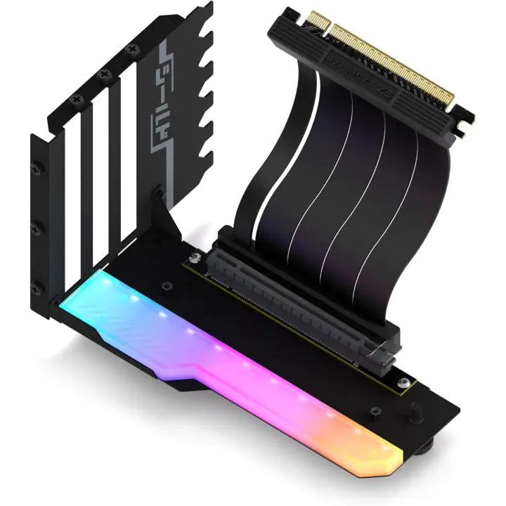 Брекет за вертикален монтаж на GPU EZDIY-FAB RGB PCIe 4.0 Riser Cable 90°, (35938916)