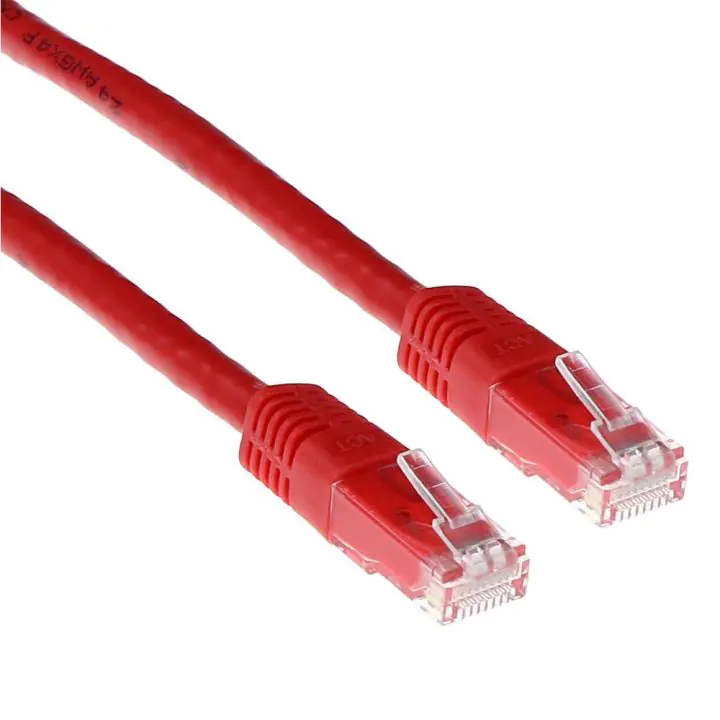 Мрежов пач кабел ACT U/UTP, CAT 6, RJ-45 - RJ-45, 1 m, Медни проводници, Червен, Булк опаковка, (35935224)