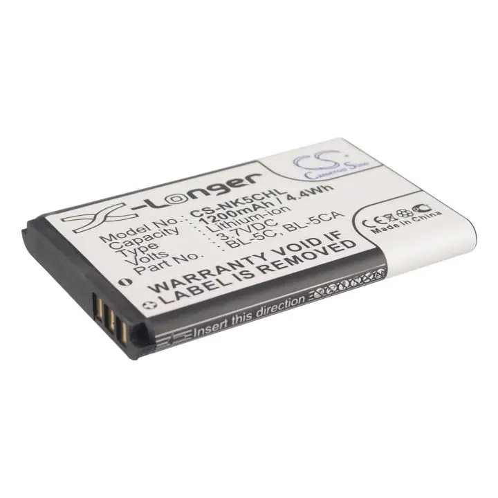 Батерия за телефон CAMERON SINO BL-5C, за Nokia 105 2700 3110 5130 6230 E50, 3.7V, 1200mAh, (35936516)