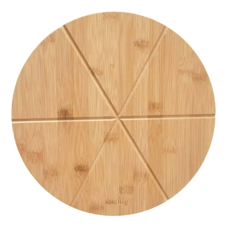 Дъска за рязане на пица Kinghoff KH 1565, 35 см, 6 парчета, Бамбук, (9999KH1565)