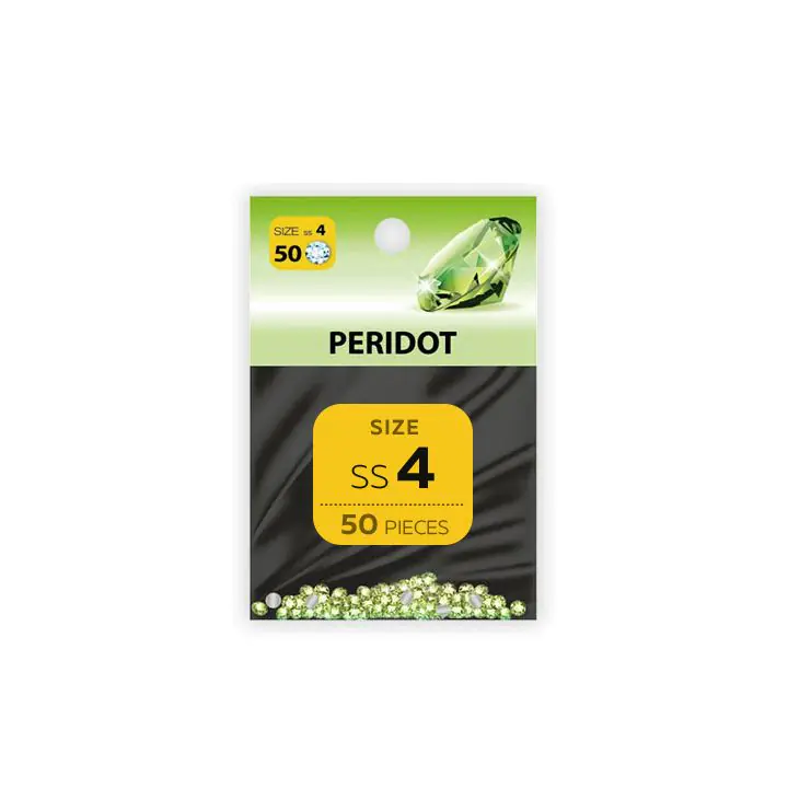 Декоративни камъчета за маникюр PERIDOT, 1.6 мм SS4, пакет 50 бр, (35923255)