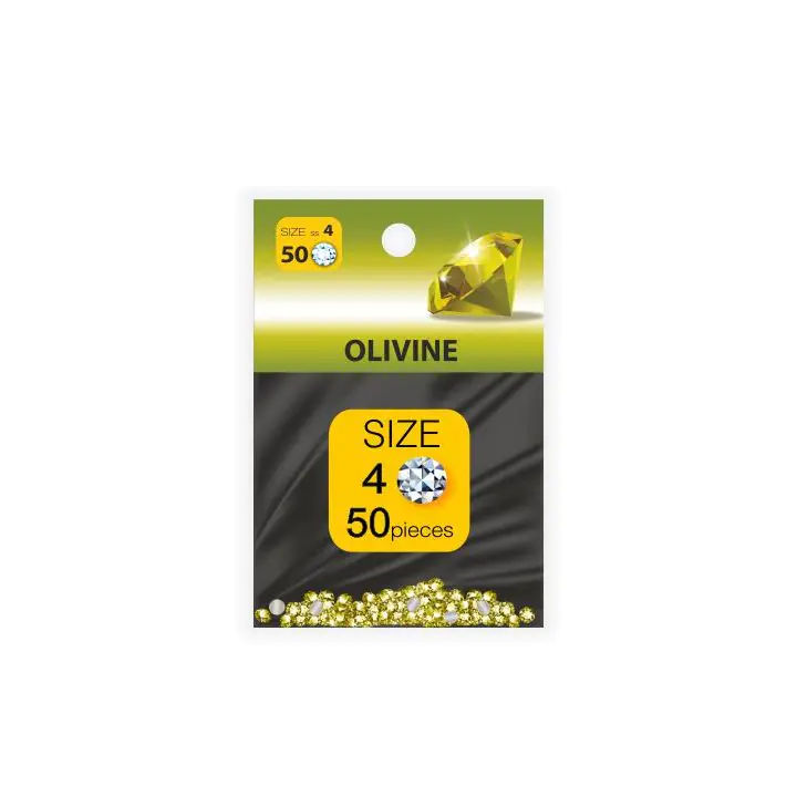 Декоративни камъчета за маникюр OLIVINE, 1.6 мм SS4, пакет 50 бр, (35923254)