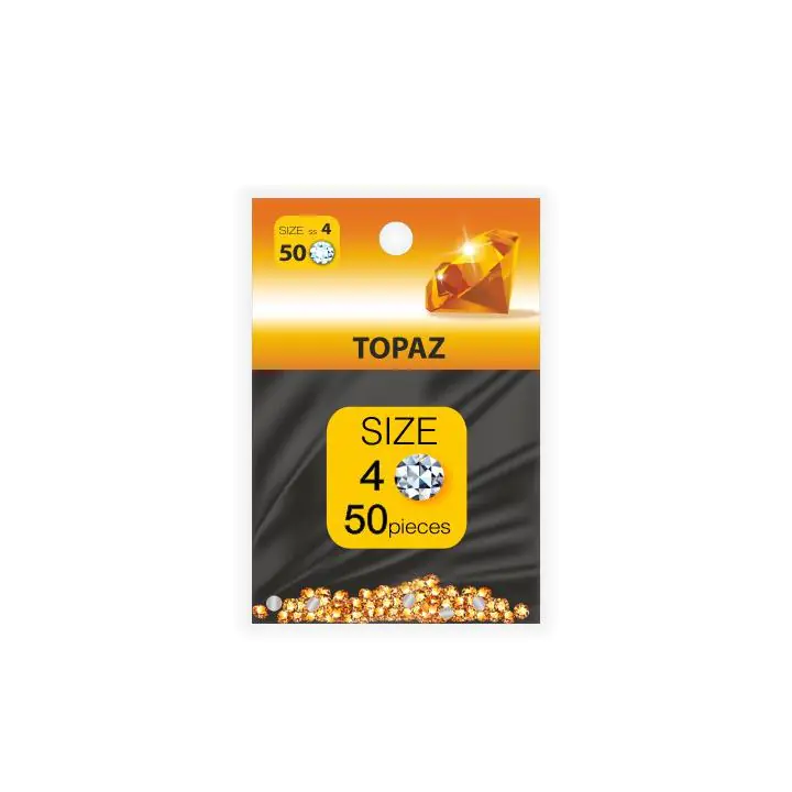 Декоративни камъчета за маникюр TOPAZ, 1.6 мм SS4, DER3194, пакет 50 бр., (35923258)