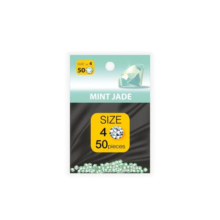 Декоративни камъчета за маникюр MINT JADE, 1.6 мм SS4, DER3224, пакет 50 бр, (35923253)