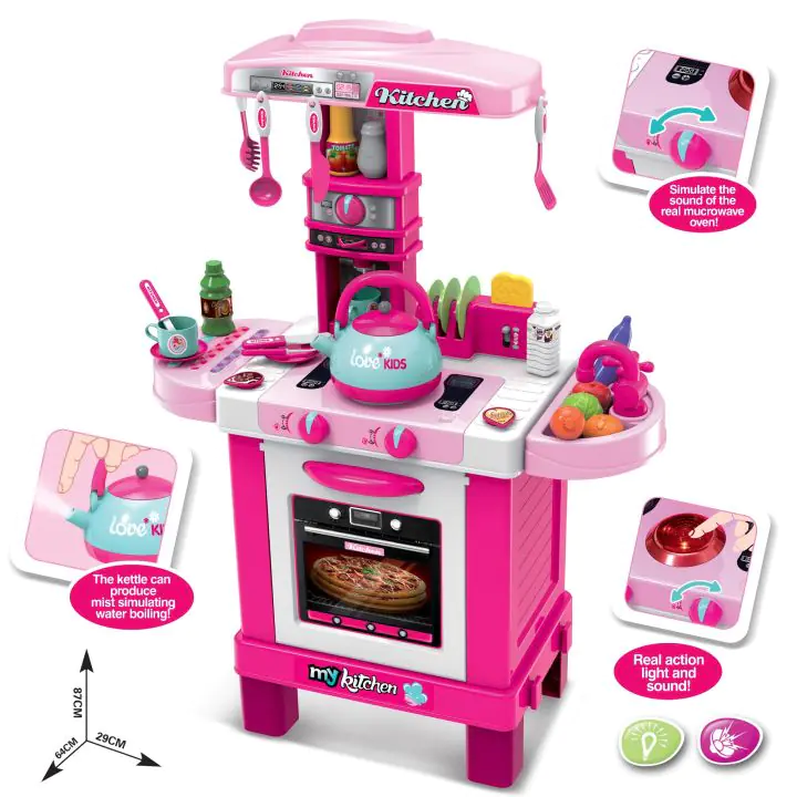 Детска индукционна кухня с чайник Buba 008-939, Розова, (15393)