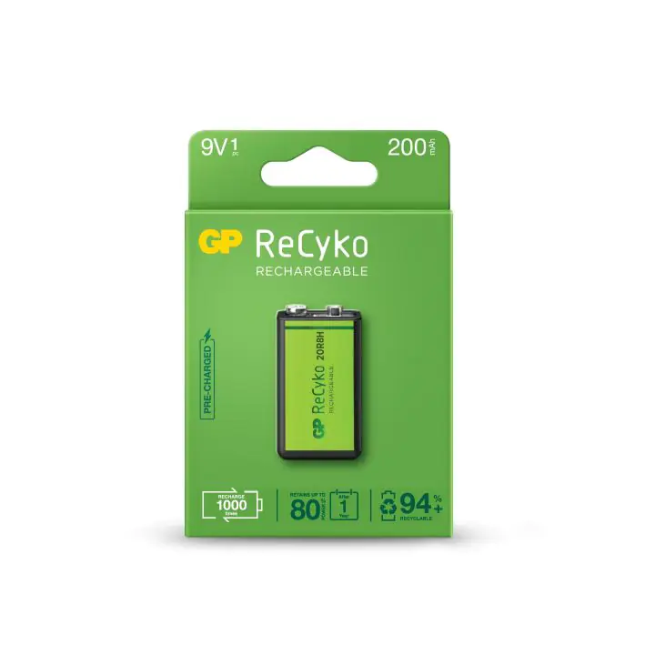 Акумулаторна Батерия GP R22 8.4V 200mAh RECYKO 20R8HN-GB1 NiMH 1бр. в опаковка GP, (35932551)