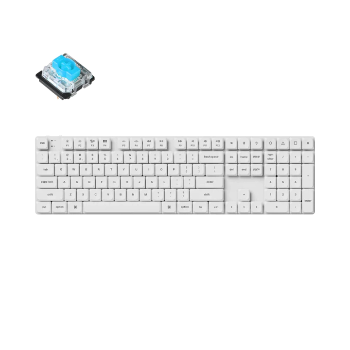 Геймърска механична клавиатура Keychron K5 Pro White, Low Blue Switch, (35937182)