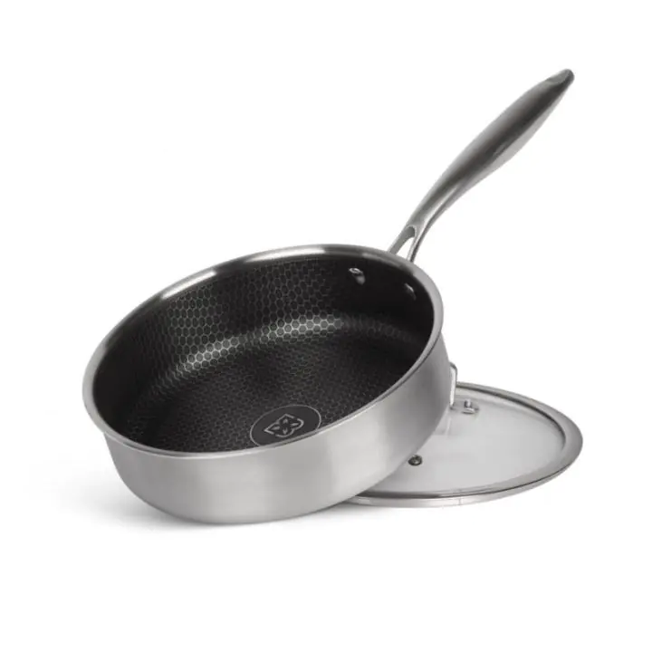 Дълбок тиган с капак Edenberg EB-7531, 24 см, Стомана 18/10, Професионален, Трислойно покритие Eterna, Капак, Инокс, (15753)