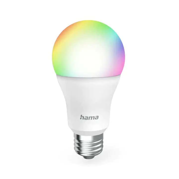 HAMA Димираща смарт крушка RGBW WiFi-LED, E27, 9W, Matter, 176640, (35938106)