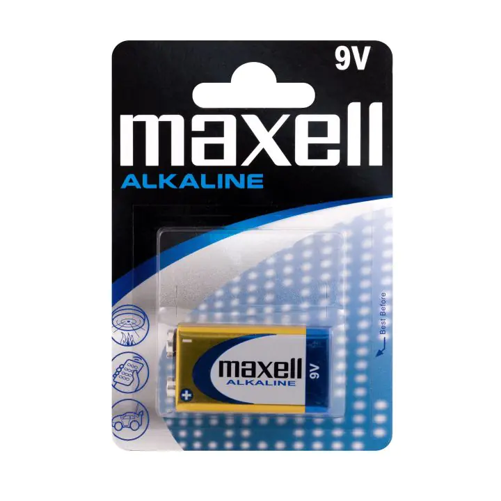 Алкална батерия MAXELL 6LF22 /6LR61/ /9V/ 1 бр., 12 бр/кут., (35932520)