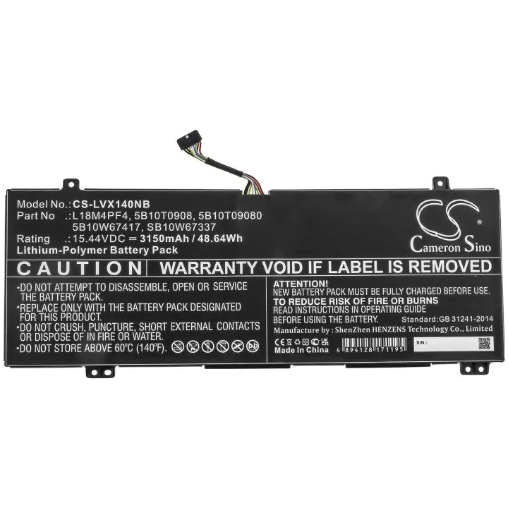 Батерия за лаптоп LENOVO L18M4PF4 Xiaoxin Air 14 2019, Ideapad S540-14IWL 15,44V 3150mAh CAMERON SINO, (35939767)