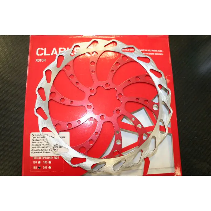 Компонент за велосипед Clarks Диск CLARKS, 185mm LE RED WAVEY Спирачки Дискове, 8062