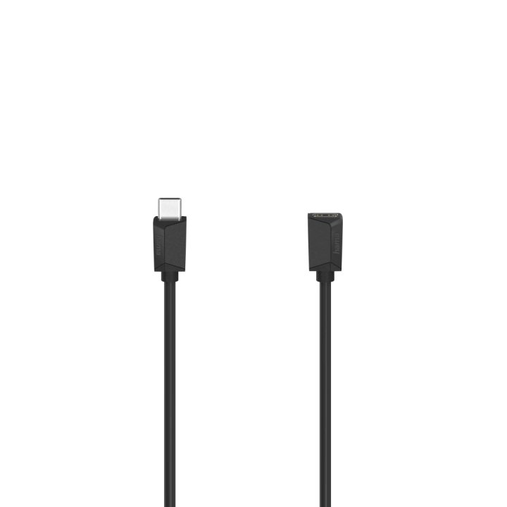 Удължителен кабел, USB-C, 5 Gbit/s, USB-C женско - USB-C мъжко, 0.5 м, USB 3.2 Gen1, Черен, (35936029)