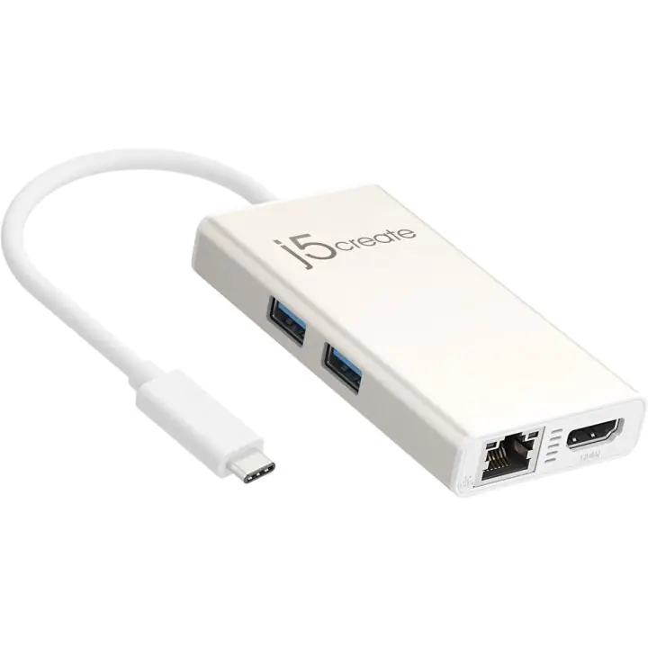 Мултипортов USB-C адаптер j5Create JCA374, HDMI, Ethernet, USB 3.0 хъб, PD 2.0, (35933032)