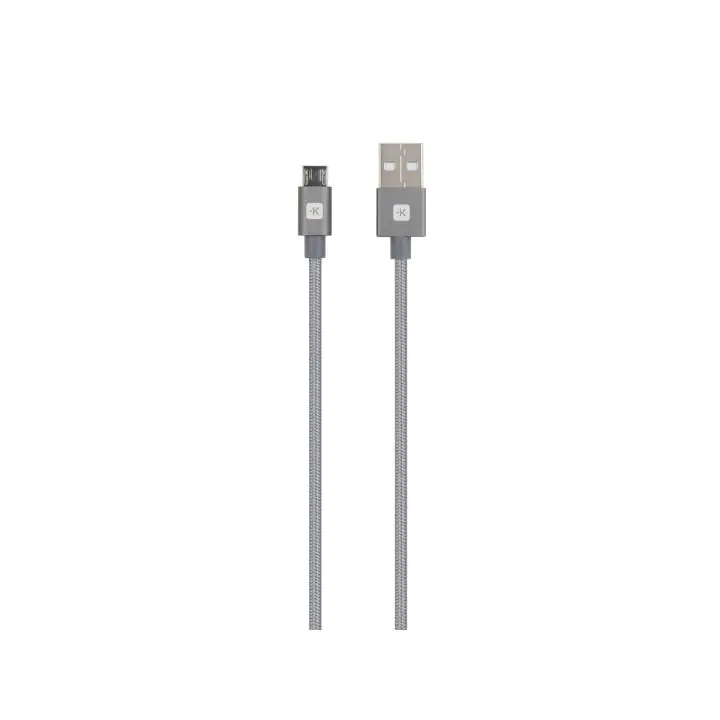 Кабел Skross, USB-A - microUSB, Метална оплетка, 1.20 м, Сив, (35937091)