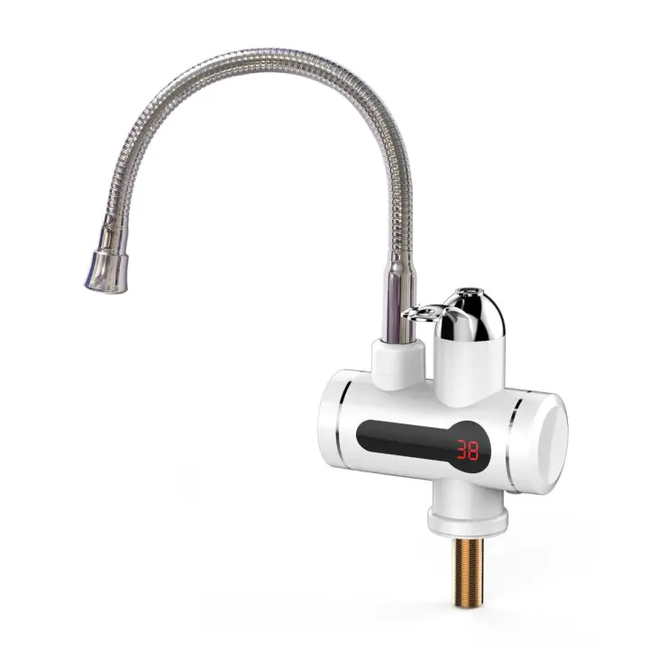 Електрическа смесителна батерия ELITE EHD-2530, Монтаж на мивка, 3.3kW, Бял, (16117)