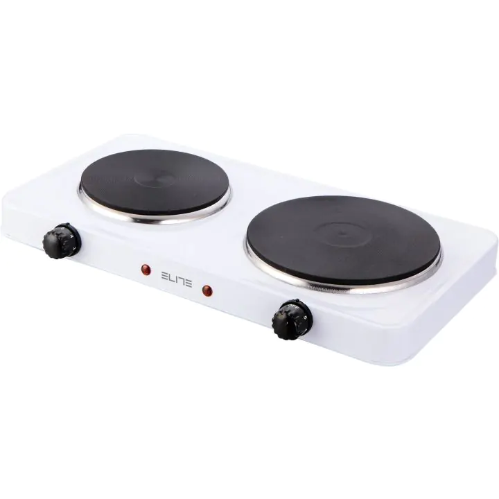 Електрически котлон Elite EHP-0283W, 2500 W, 2 плочи, Термостат, Светлинен индикатор, Бял, (15704)