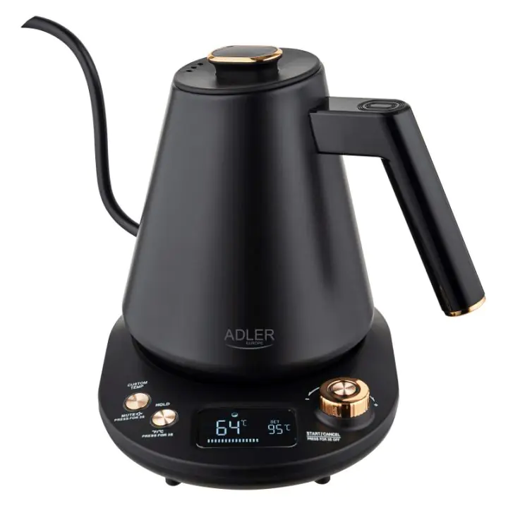 Електрическа кана Adler AD 1349, 1100W, 1 л, 40-100 C, Поддържане на топлината, LED дисплей, Черен, (35949064)