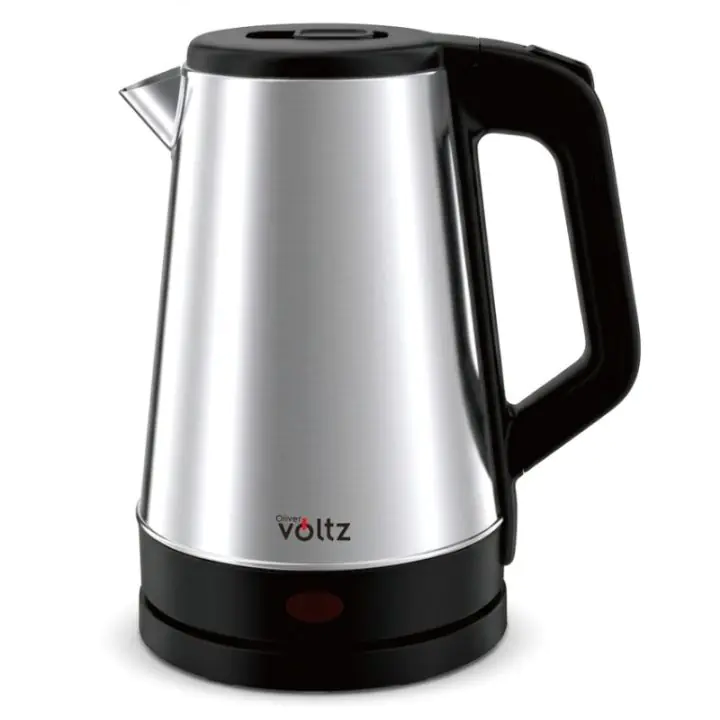 Електрическа кана Oliver Voltz OV51230AB, 1500W, 1.8 л, 360° основа, Корпус от неръждаема стомана, Инокс/черен, (35949761)