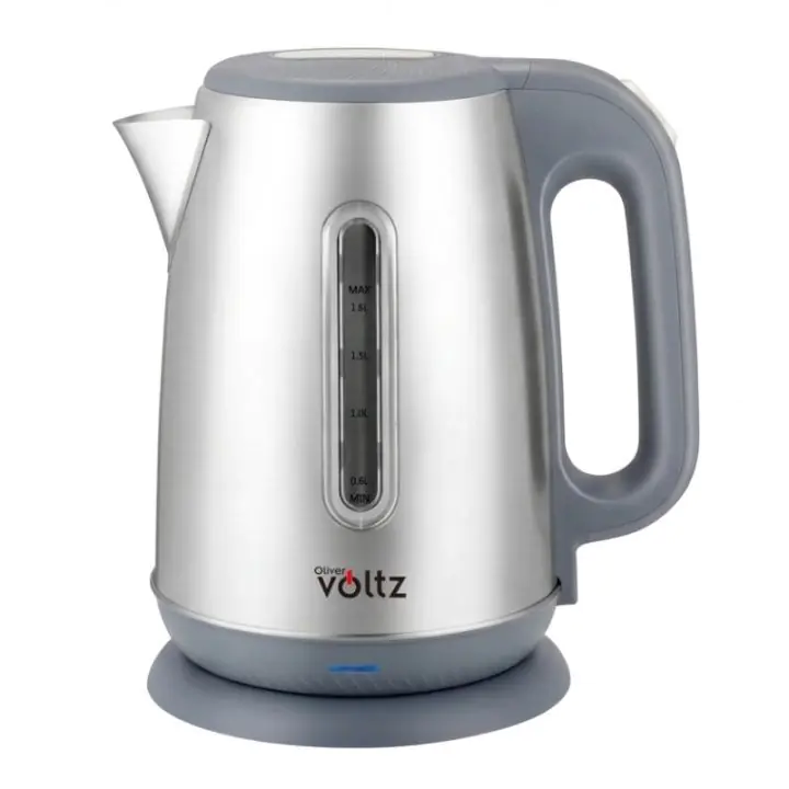Електрическа кана Oliver Voltz OV51230AC, 2200W, 1.8 л, 360° основа, Корпус от неръждаема стомана, Сребрист, (35949762)