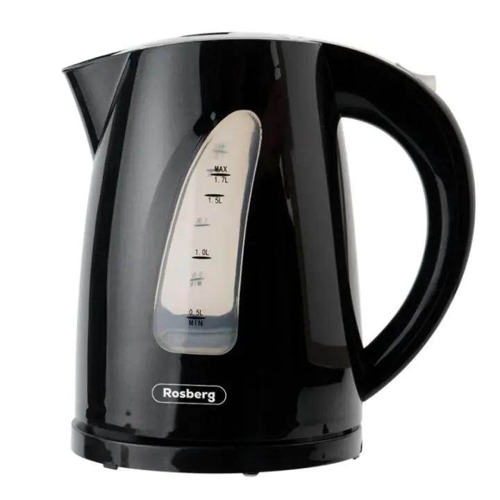 Електрическа кана Rosberg R51230B, 2200W, 1.7 литра, безжична, Черна, (55551230BB)